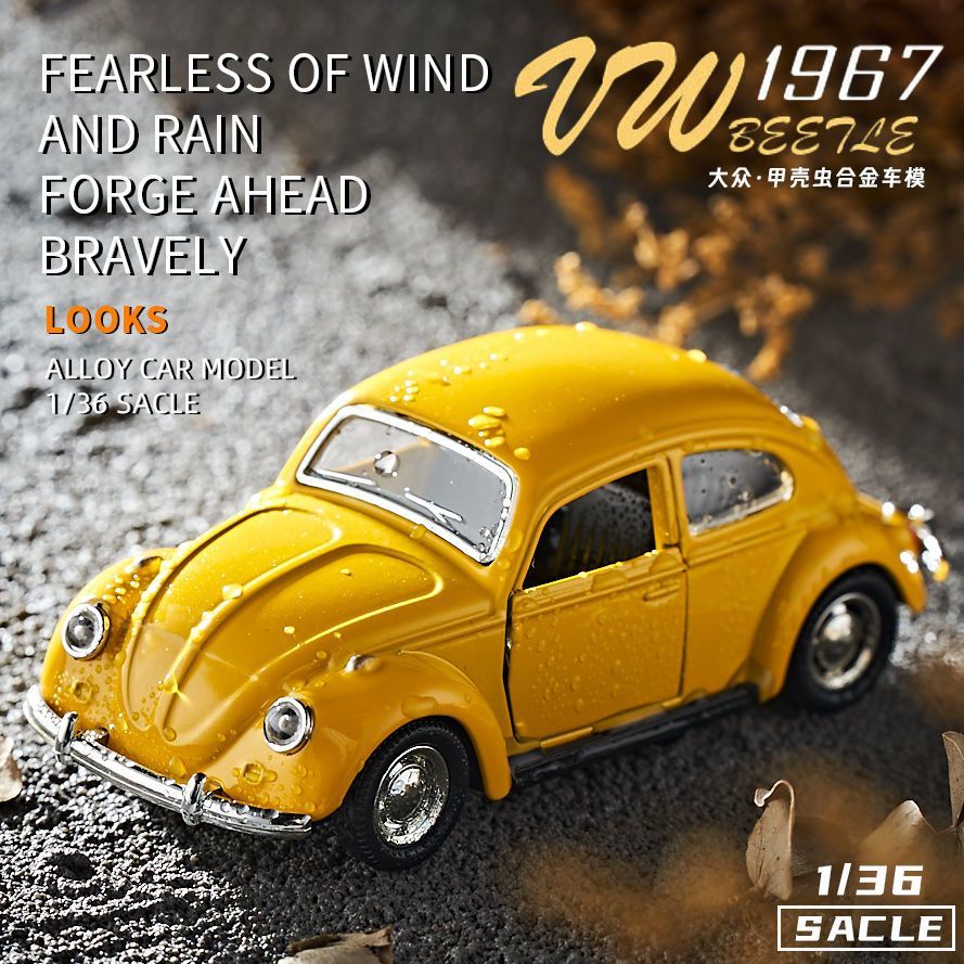 Vintage Collectible Hot Wheels - 1:36 Klasyczny model samochodu Beetle, odlewany