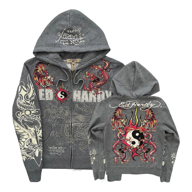 Vintage Zip Hoodie - Bluza oversize American Gothic Ro Skull