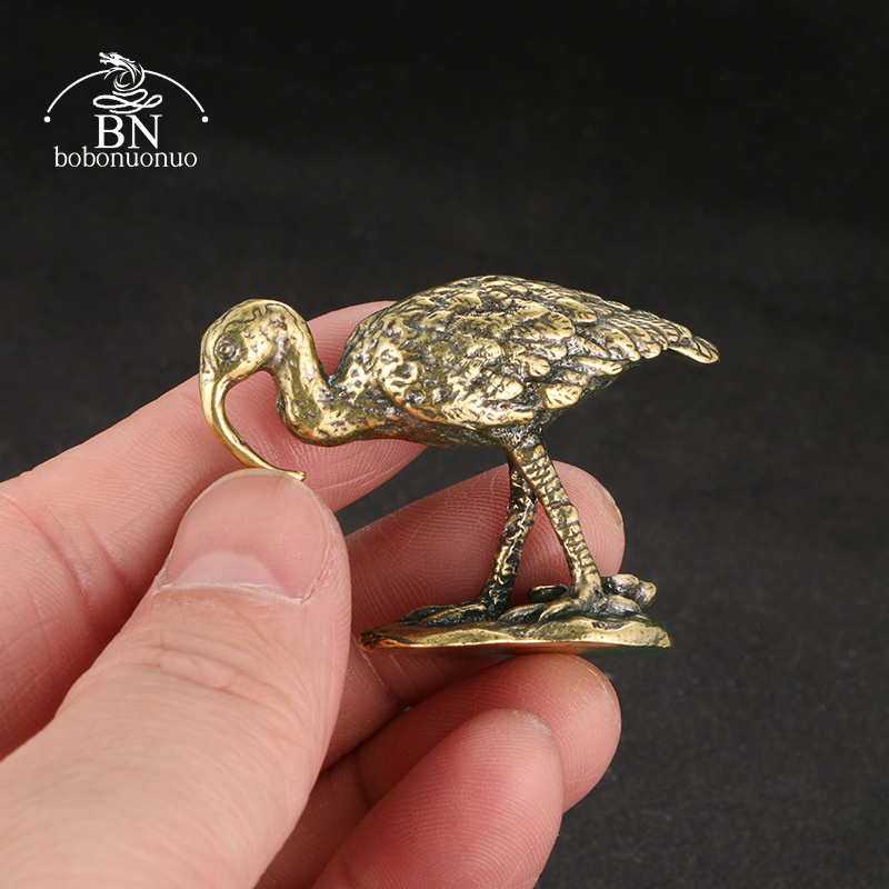 Vintage Collectible Ornaments - Mosiężne figurki żurawi z długim dziobem