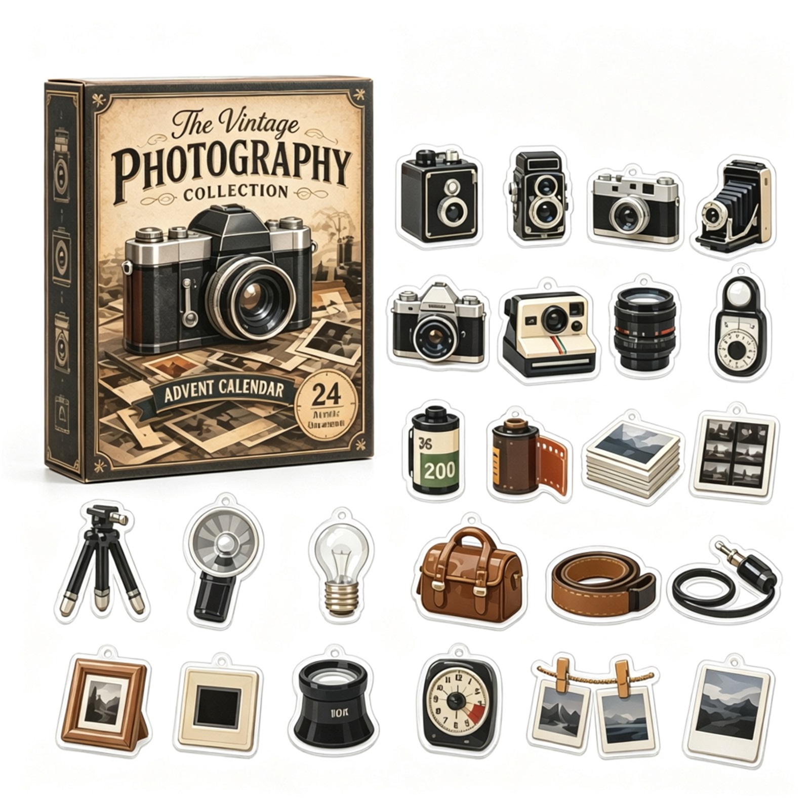 Collectible Vintage Cameras - Kalendarz adwentowy 2026 z kolekcją fotografii