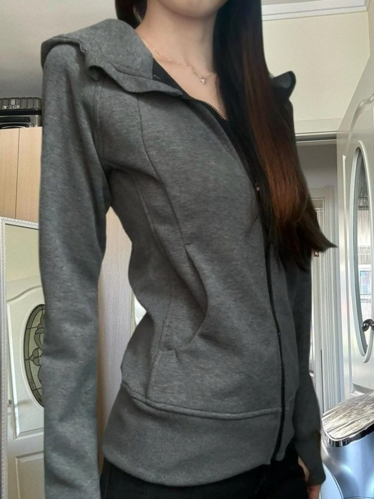 Bluzy z kapturem w stylu Y2K z – Vintage Zip Hoodie recenzja i cena